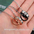 Wholesale price jewelry Stainless Steel 20mm diameter ring necklace love necklace for girlfriend